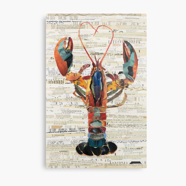Lobster Collage by C.E. White Metal Print