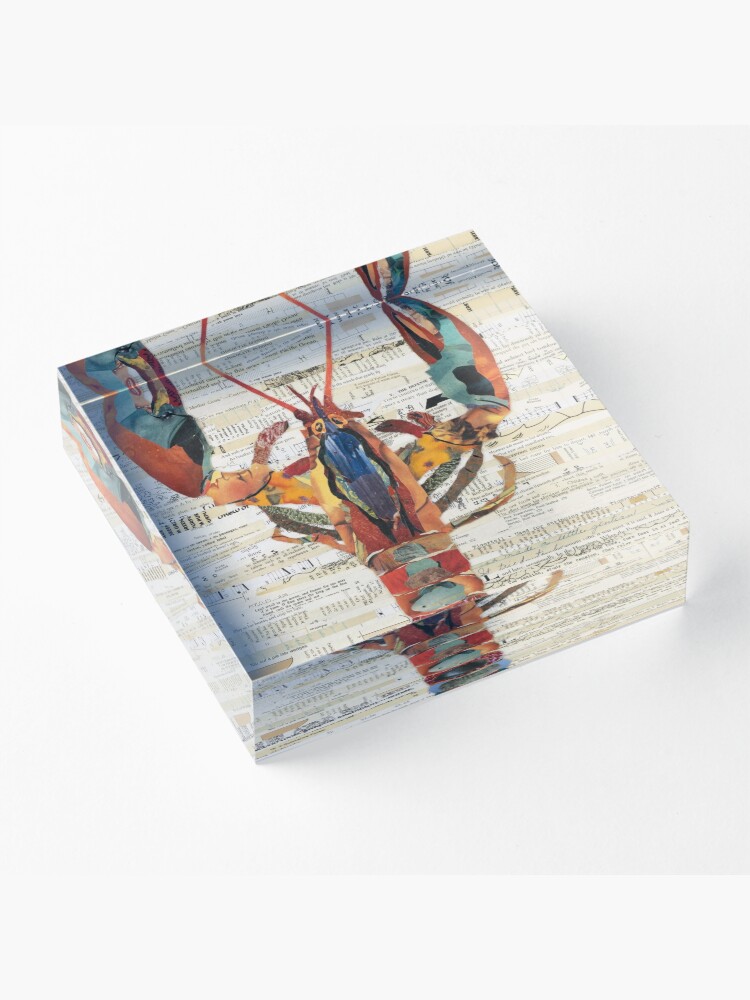 Alternate view of Lobster Collage by C.E. White Acrylic Block