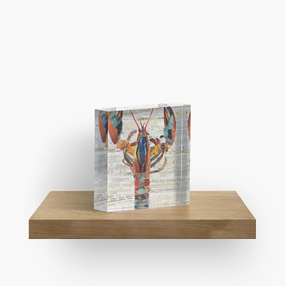 Lobster Collage by C.E. White Acrylic Block