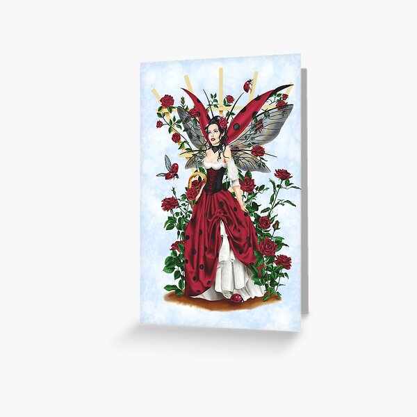 Item preview, Ladybug Fairy Red Rose Garden designed and sold by Alison Spokes.