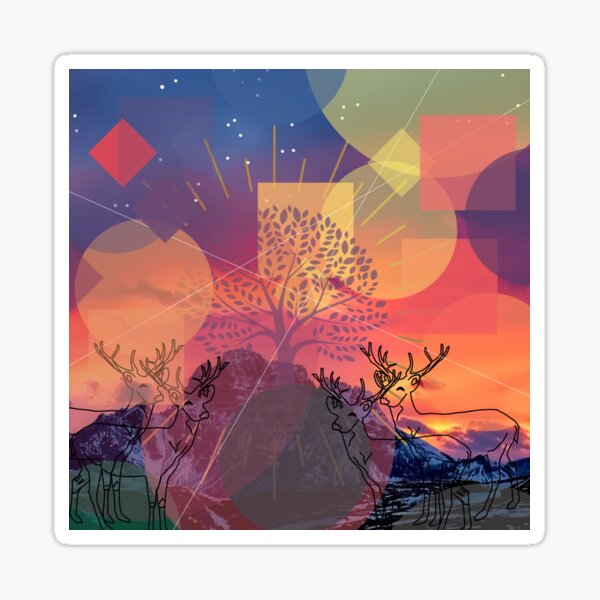 Holy Deer mountain Sticker