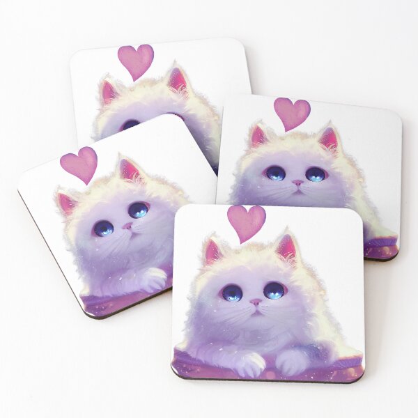 Item preview, White cat - Cute designed and sold by Bcraftery.