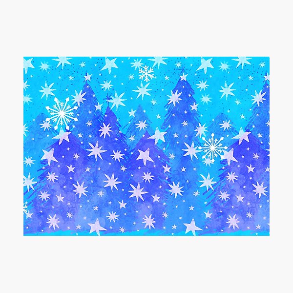Item preview, Snowy Christmas Holiday Tree Border Pattern designed and sold by LaRoach Digital Arts.