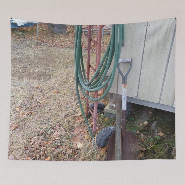 Item preview, Country Living: Rusty Shovel and Old Hose by the Shed designed and sold by TaraTs.