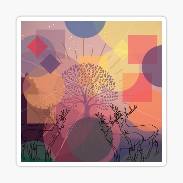 Holy Deer mountain 2 Sticker
