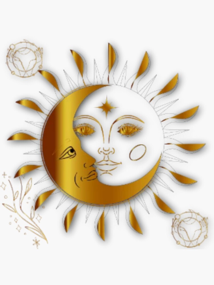 Spiritual Sun and Moon' Sticker