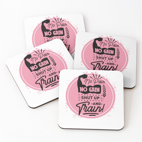 Item preview, No Pain, No Gain, Shut Up, and Train - Positive Quote - Pink Round Design  Motivation - Evolve - Empower - Gym designed and sold by Mechanical-Artt.