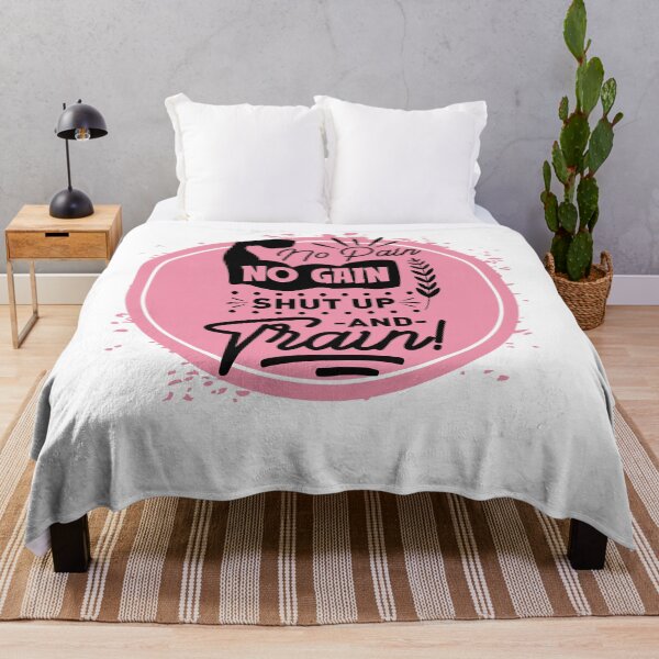 Item preview, No Pain, No Gain, Shut Up, and Train - Positive Quote - Pink Round Design Motivation - Evolve - Empower - Gym designed and sold by Mechanical-Artt.