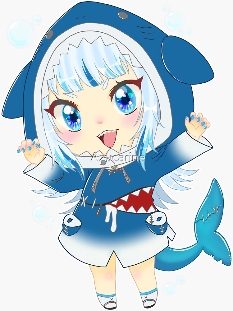 “Gawr Gura Hololive EN” Sticker for Sale by Azucarine | Redbubble