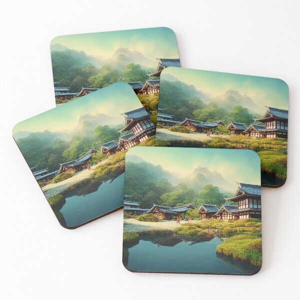 Item preview, Shirakawago Village Cozy Homes With Thatched Roofs Nature View Japan Painting designed and sold by ONORMAL.