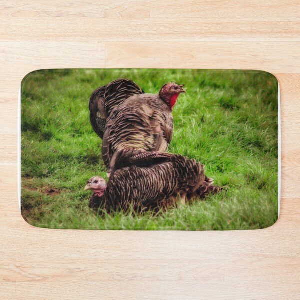 Item preview, turkeys on green grass designed and sold by Francespoppy.