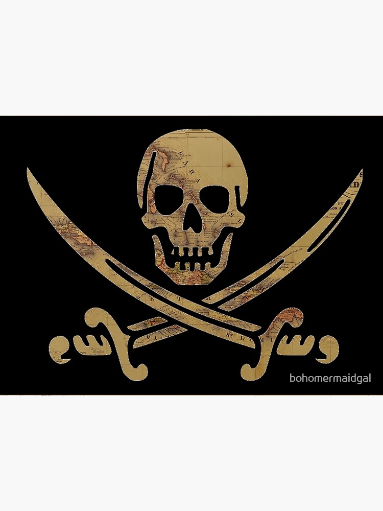 "Jolly Roger Map Art" Poster for Sale by bohomermaidgal Redbubble