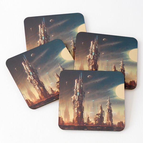 Item preview, Futuristic City With Moon designed and sold by Foodcolored.