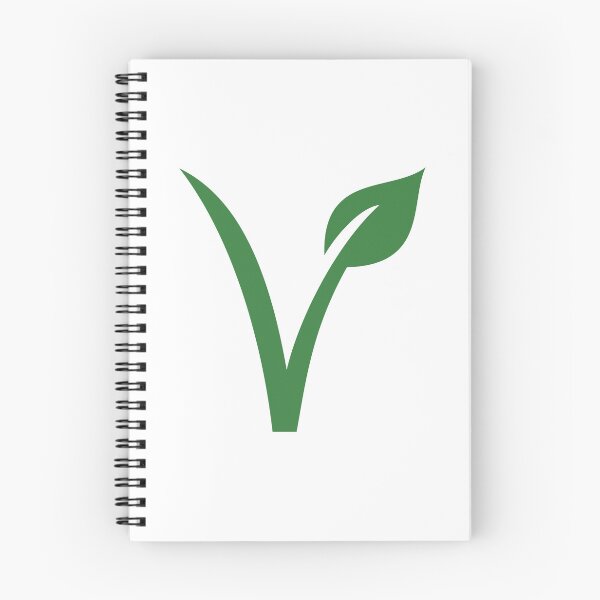 Aperçu de l'œuvre Logo Vegan V Feuille Verte créée et vendue par Alec Buchan.