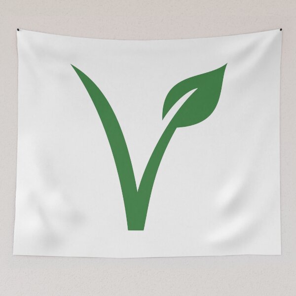 Item preview, Vegan V Green Leaf Logo designed and sold by Alec Buchan.