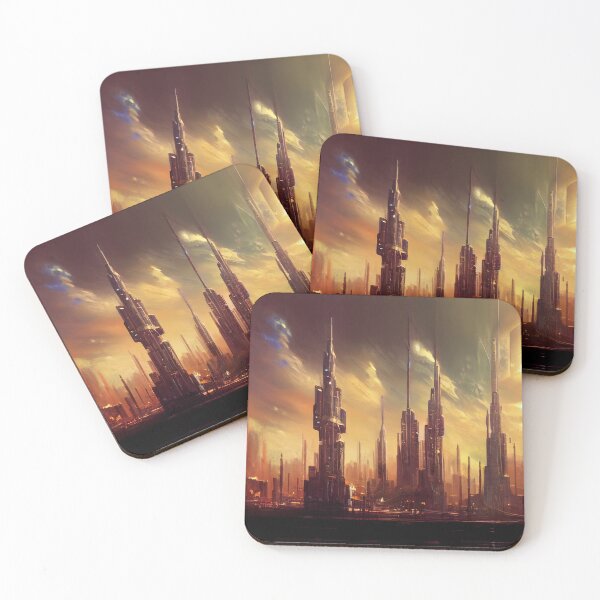 Item preview, Abstract Futuristic Cityscape designed and sold by Foodcolored.