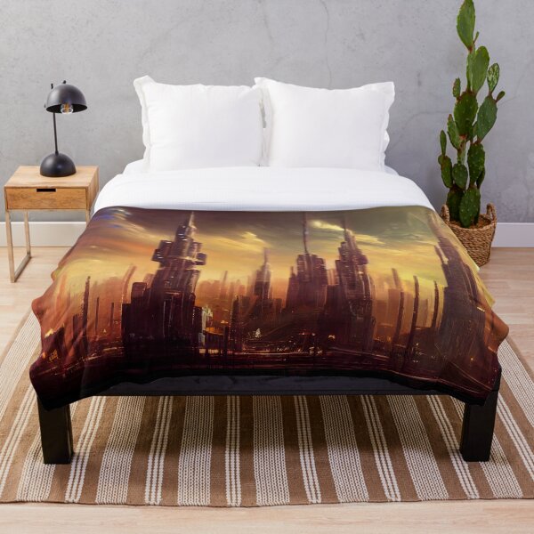 Item preview, Abstract Futuristic Cityscape designed and sold by Foodcolored.