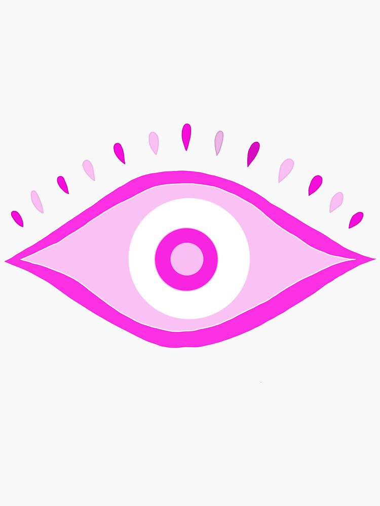 Pink Evil Eye Sticker For Sale By Ajmsf Redbubble