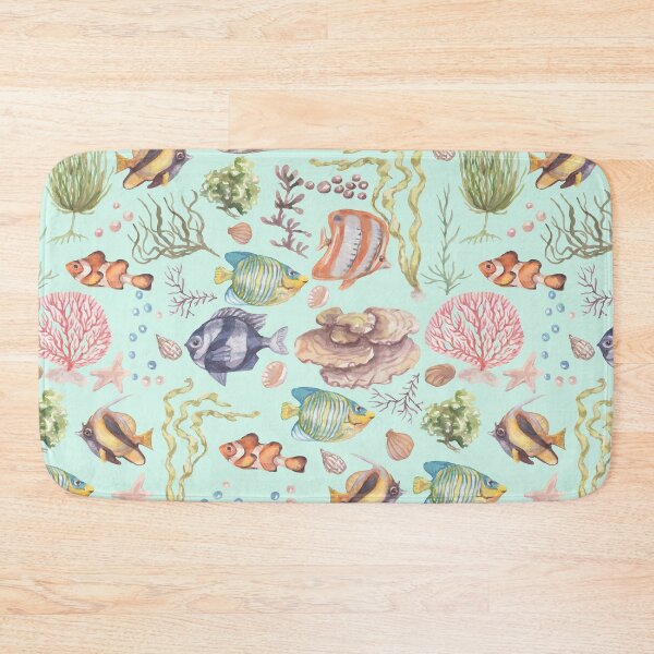 Item preview, Marine Life Watercolor Fish and Coral designed and sold by silviaol.