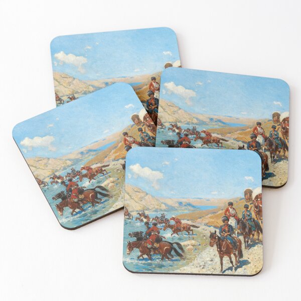 Item preview, Crossing a Mountain River | Franz Roubaud | Russian Cossack Art designed and sold by CJET.