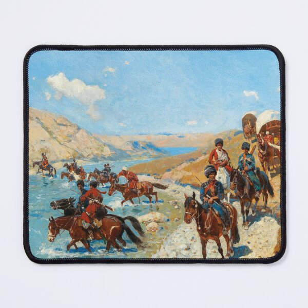 Item preview, Crossing a Mountain River | Franz Roubaud | Russian Cossack Art designed and sold by CJET.