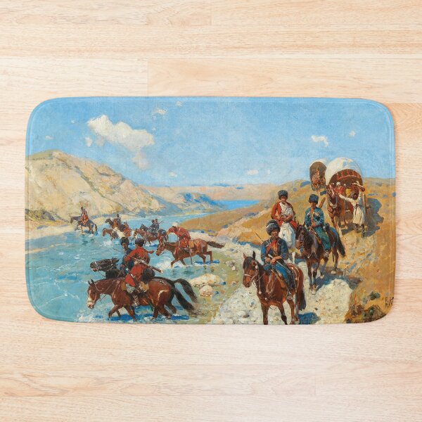 Item preview, Crossing a Mountain River | Franz Roubaud | Russian Cossack Art designed and sold by CJET.