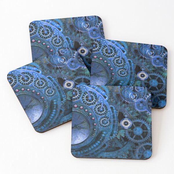 Item preview, Steampunk Clocks (Blue) designed and sold by Edenglow Prints & Peculiars.