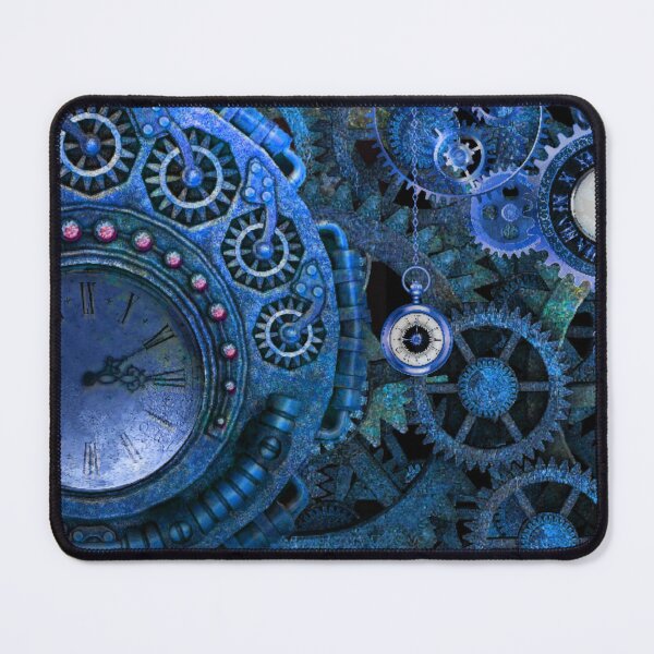 Item preview, Steampunk Clocks (Blue) designed and sold by Edenglow Prints & Peculiars.