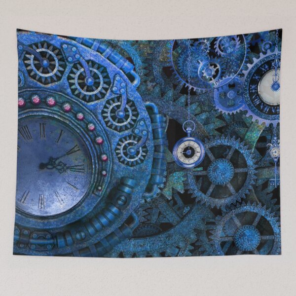 Item preview, Steampunk Clocks (Blue) designed and sold by Edenglow Prints & Peculiars.