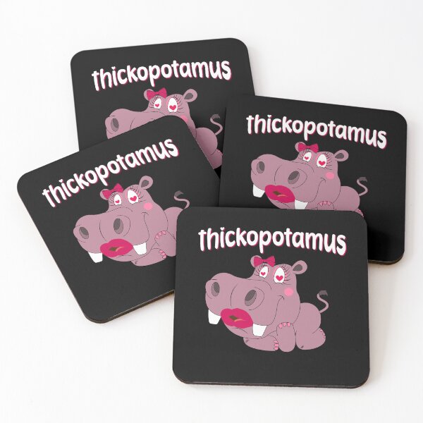 Item preview, Funny Thickopotamus Cute Thick Thighs Curvy Pink Pride Hippo designed and sold by FlorenciaBliss.