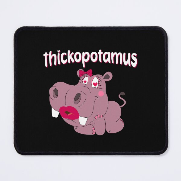 Item preview, Funny Thickopotamus Cute Thick Thighs Curvy Pink Pride Hippo designed and sold by FlorenciaBliss.