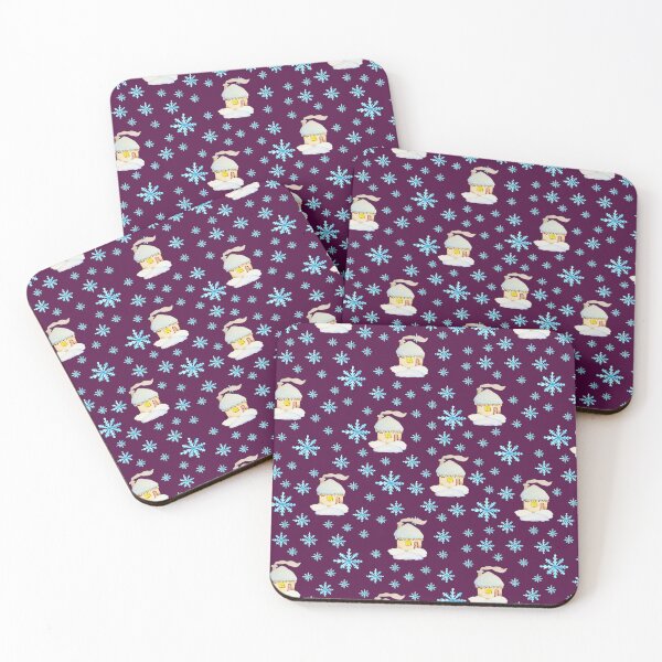 Item preview, Watercolor Snowflakes and houses seamless patern Purple background patern Christmas patern Cute patern designed and sold by Sunflower-7.