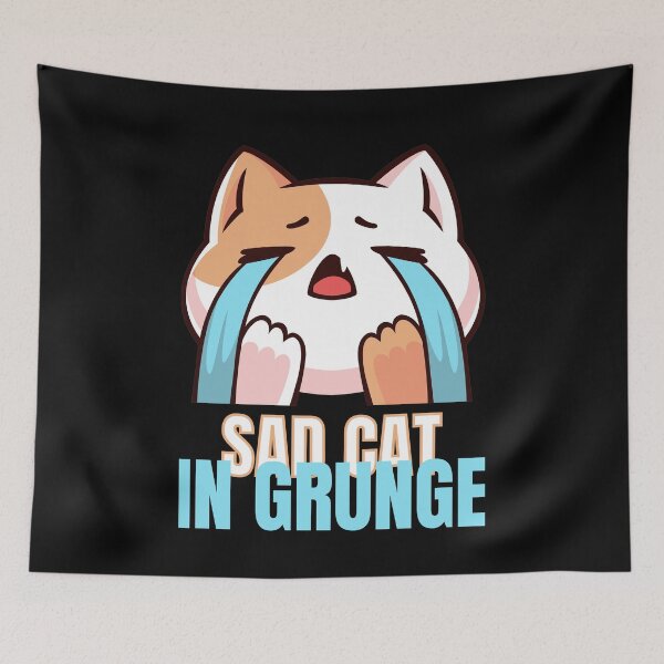 Item preview, Sad Cat in Grunge designed and sold by GeminiDaydreamer.
