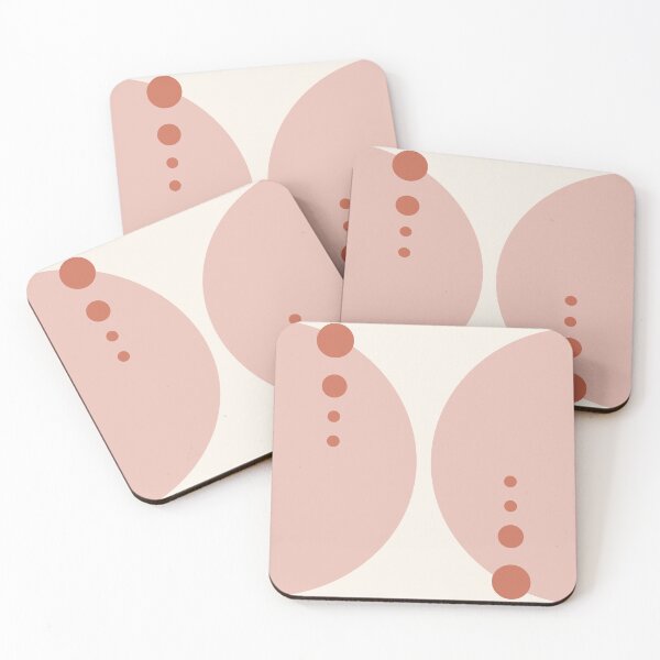 Item preview, Geometric dance of Abstract Half Circles and Polka Dots in caramel, cream and blush designed and sold by FrancesPoff.