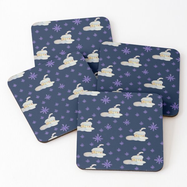Item preview, Copy of Watercolor  Purple Snowflakes and houses seamless patern Dark Blue background patern Christmas patern Cute patern designed and sold by Sunflower-7.