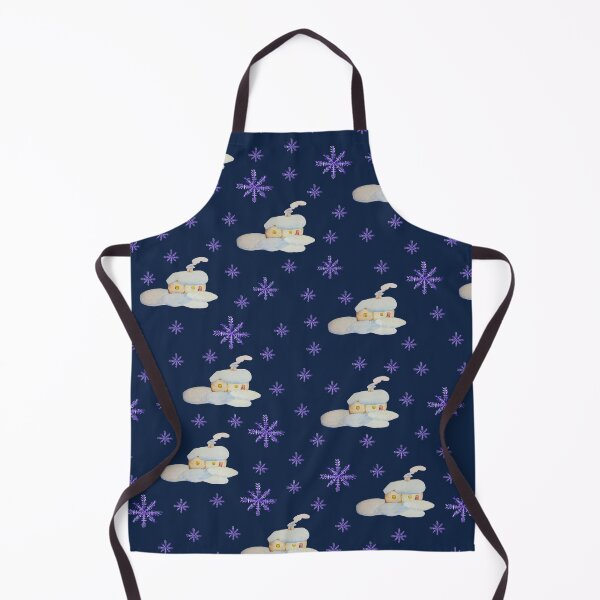 Item preview, Copy of Watercolor Purple Snowflakes and houses seamless patern Dark Blue background patern Christmas patern Cute patern designed and sold by Sunflower-7.