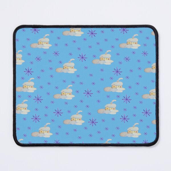 Item preview, Watercolor  Purple Snowflakes and houses seamless patern Blue background patern Christmas patern Cute patern designed and sold by Sunflower-7.