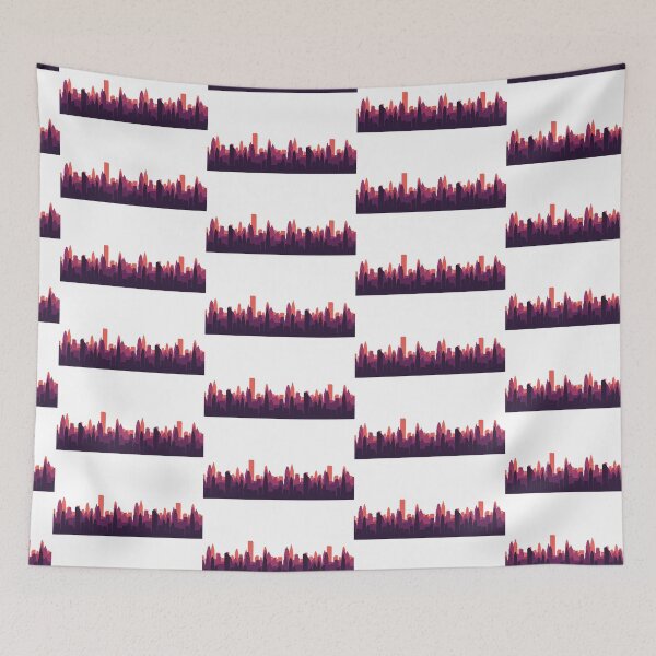 Item preview, Dark Purple Colorful City Skyline Silhouette Graphic Design designed and sold by redbubbleart18.