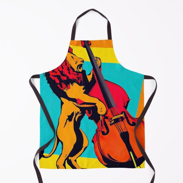 Item preview, Lion rocking a stand up bass designed and sold by Ludvig823.