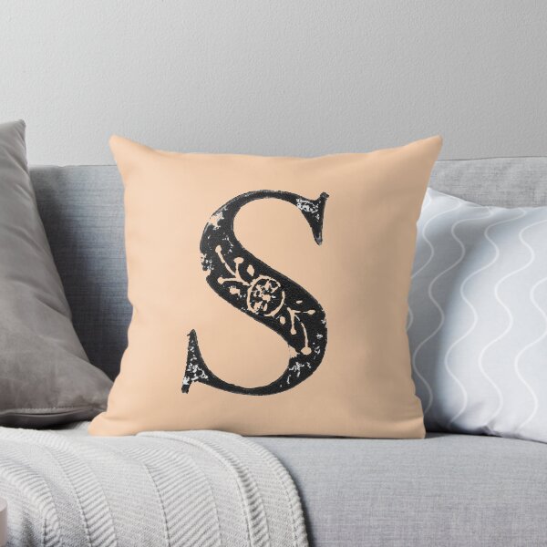 Serif Stamp Type - Letter S Throw Pillow