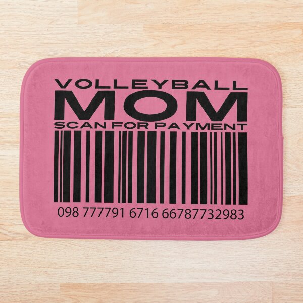 Aperçu de l'œuvre Volleyball Mom Scan pour paiement | Parents de volley-ball | Volley-ball de compétition | maman de volley-ball | Code-barres (lettrage blanc disponible) créée et vendue par Wavecrest Wearables.
