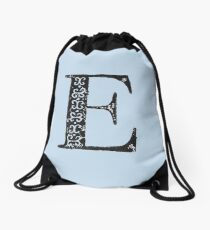 Serif Stamp Type - Letter E Drawstring Bag