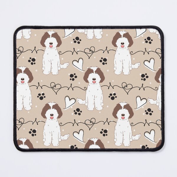 Item preview, LOVE Labradoodle - Chocolate White 1 designed and sold by Lulupainting.