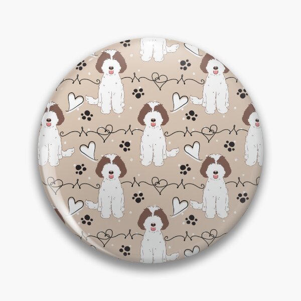 Item preview, LOVE Labradoodle - Chocolate White 1 designed and sold by Lulupainting.