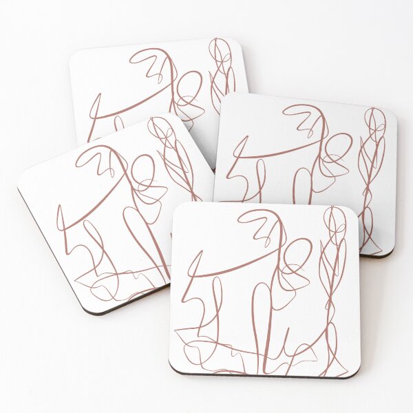 Item preview, Coral Swirl Floral Leaves Leaf Abstract Scribble Doodle Line Line Art Modern designed and sold by hopecope.
