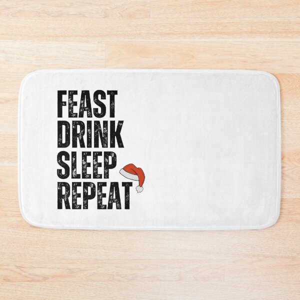 Item preview, Feast Drink Sleep Repeat (black and white) designed and sold by CherieTree.