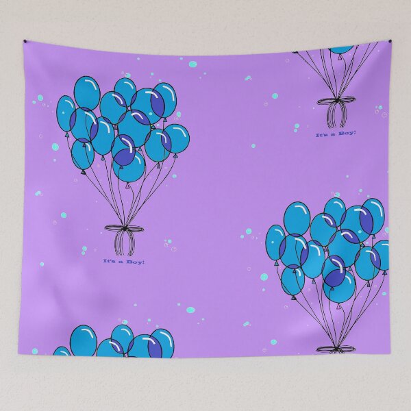 Item preview, It's a Boy, Blue Balloons with Bubbles designed and sold by judy snyder.