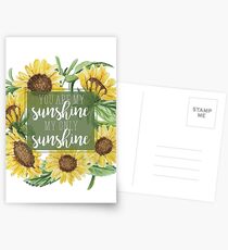 You Are My Sunshine Floral Design Postcards