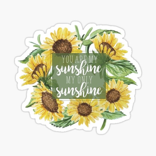 You Are My Sunshine Floral Design Sticker