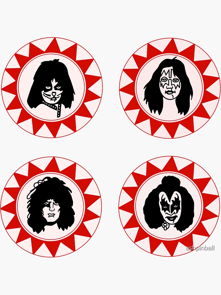 "Kiss pinball Pop Bumpers " Sticker for Sale by ashpinball Redbubble